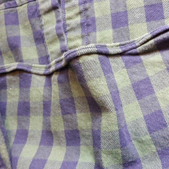 J. Crew Factory Lg Heavyweight Flannel Plaid Green Navy Long Sleeve Button Shirt - Picture 12 of 13